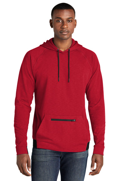 Sport-Tek ST571 Mens Strive PosiCharge Hooded Sweatshirt Hoodie Deep Red Model Front