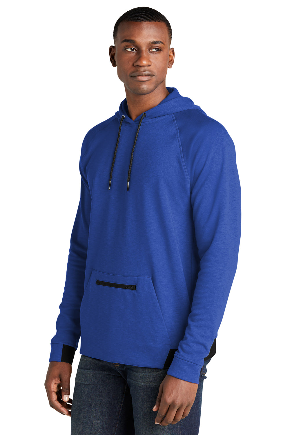 Sport-Tek ST571 Mens Strive PosiCharge Hooded Sweatshirt Hoodie True Royal Blue Model 3q