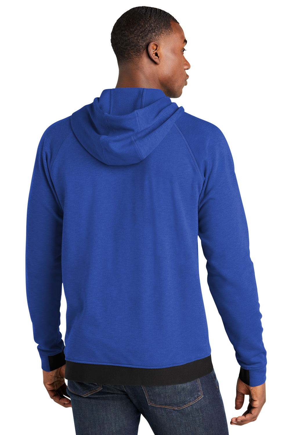 Sport-Tek ST571 Mens Strive PosiCharge Hooded Sweatshirt Hoodie True Royal Blue Model Back