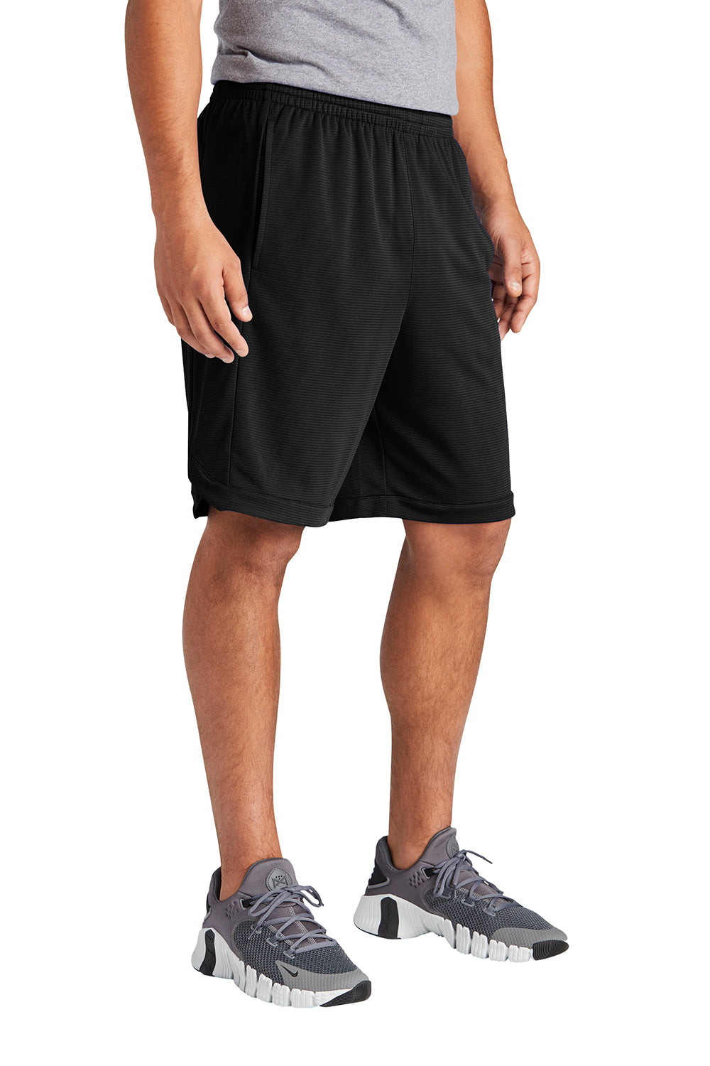 Sport-Tek ST575 Mens Position PosiCharge Shorts w/ Pockets Black Model 3q