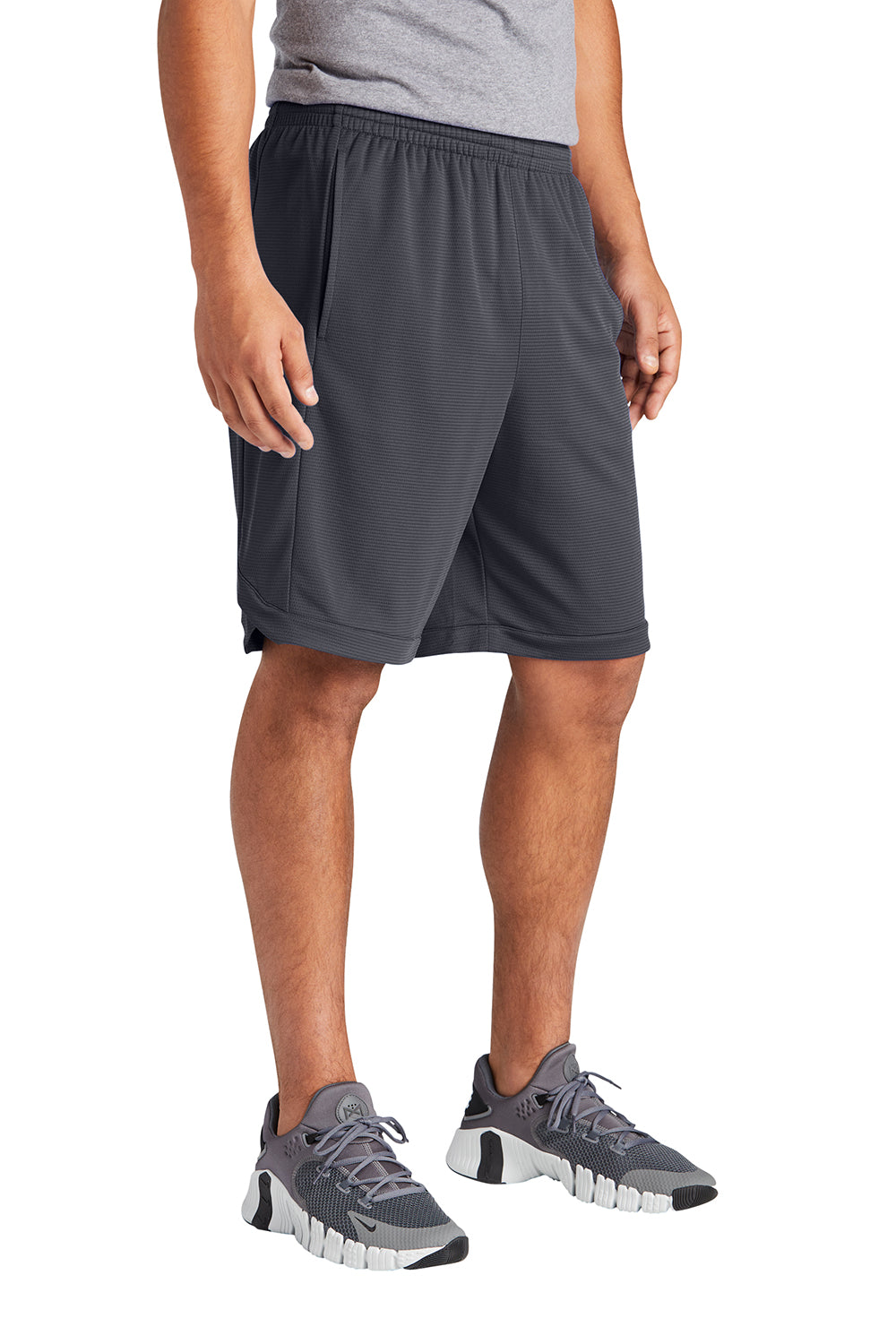 Sport-Tek ST575 Mens Position PosiCharge Shorts w/ Pockets Graphite Grey Model 3q