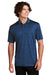 Sport-Tek ST590 Mens Electric Heather Moisture Wicking Short Sleeve Polo Shirt Dark Royal Blue/Black Electric Model Front