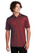 Sport-Tek ST590 Mens Electric Heather Moisture Wicking Short Sleeve Polo Shirt Deep Red/Black Electric Model Front