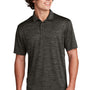 Sport-Tek Mens Electric Heather Moisture Wicking Short Sleeve Polo Shirt - Grey Black Electric