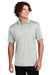 Sport-Tek ST590 Mens Electric Heather Moisture Wicking Short Sleeve Polo Shirt Silver Grey Electric Model Front