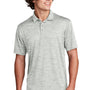 Sport-Tek Mens Electric Heather Moisture Wicking Short Sleeve Polo Shirt - Silver Grey Electric