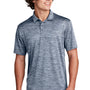 Sport-Tek Mens Electric Heather Moisture Wicking Short Sleeve Polo Shirt - True Navy Blue Electric