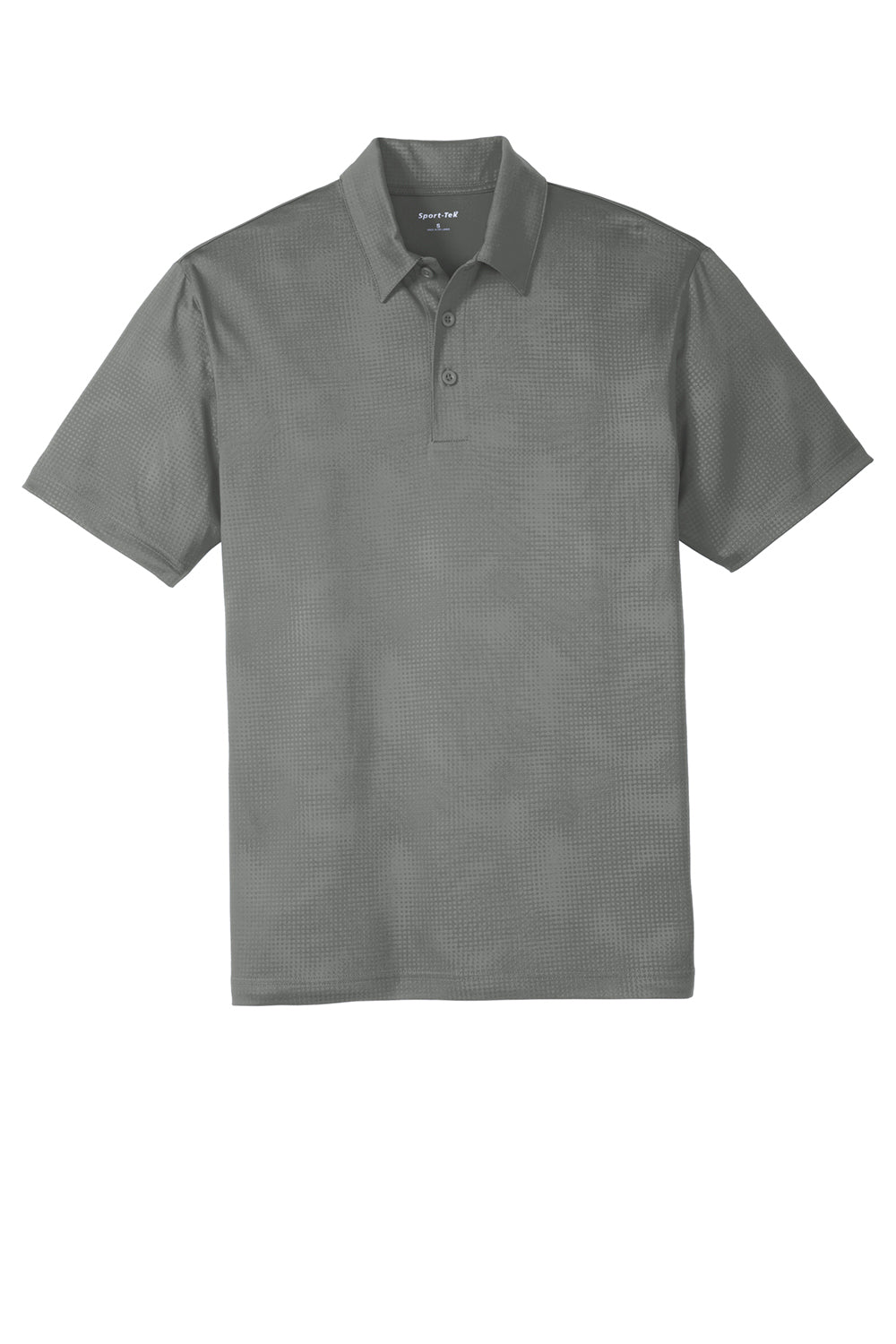 Sport-Tek ST630 Mens Tough Moisture Wicking Short Sleeve Polo Shirt Dark Smoke Grey Flat Front