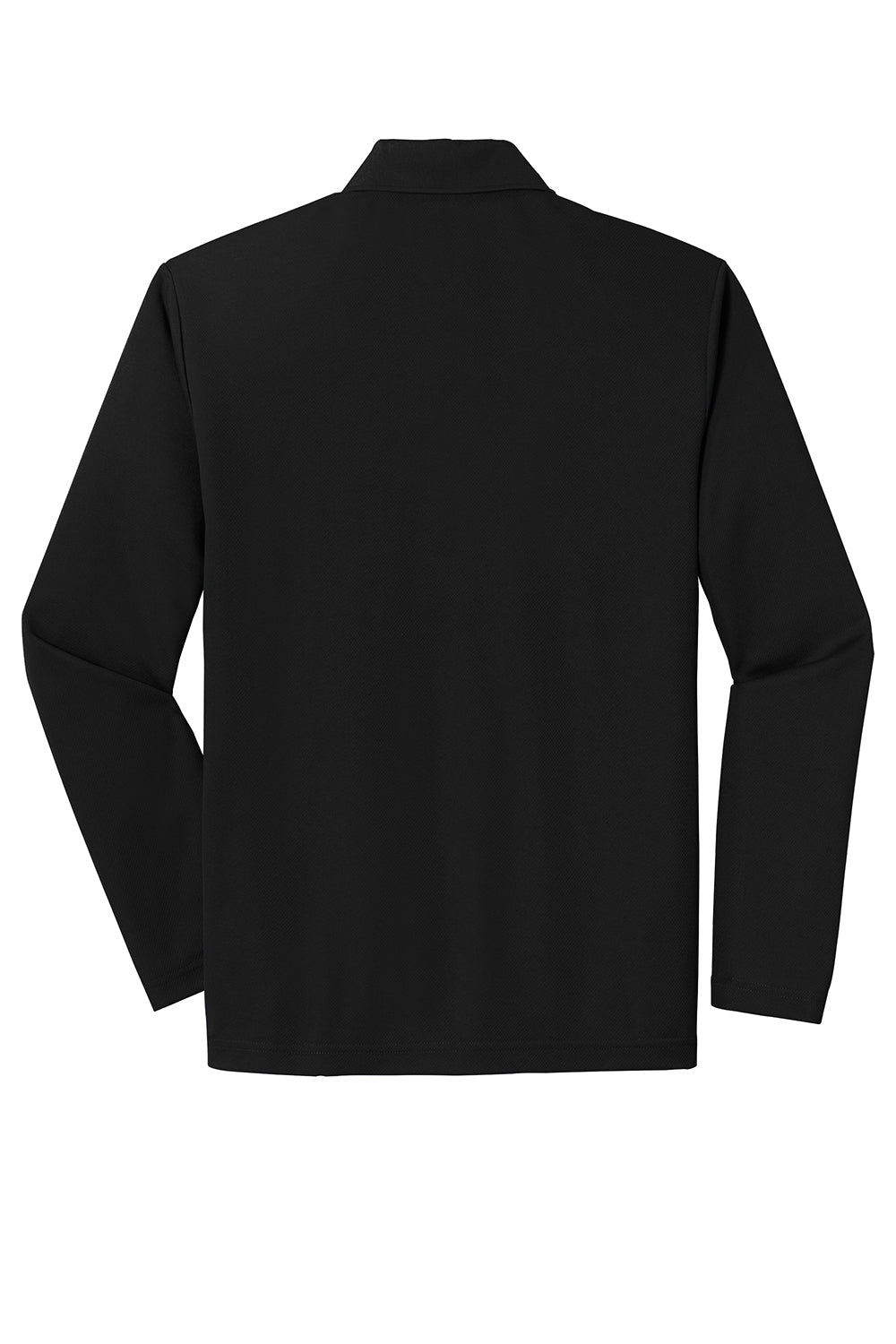 Sport-Tek ST640LS Mens RacerMesh Moisture Wicking Long Sleeve Polo Shirt Black Flat Back