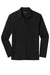 Sport-Tek ST640LS Mens RacerMesh Moisture Wicking Long Sleeve Polo Shirt Black Flat Front