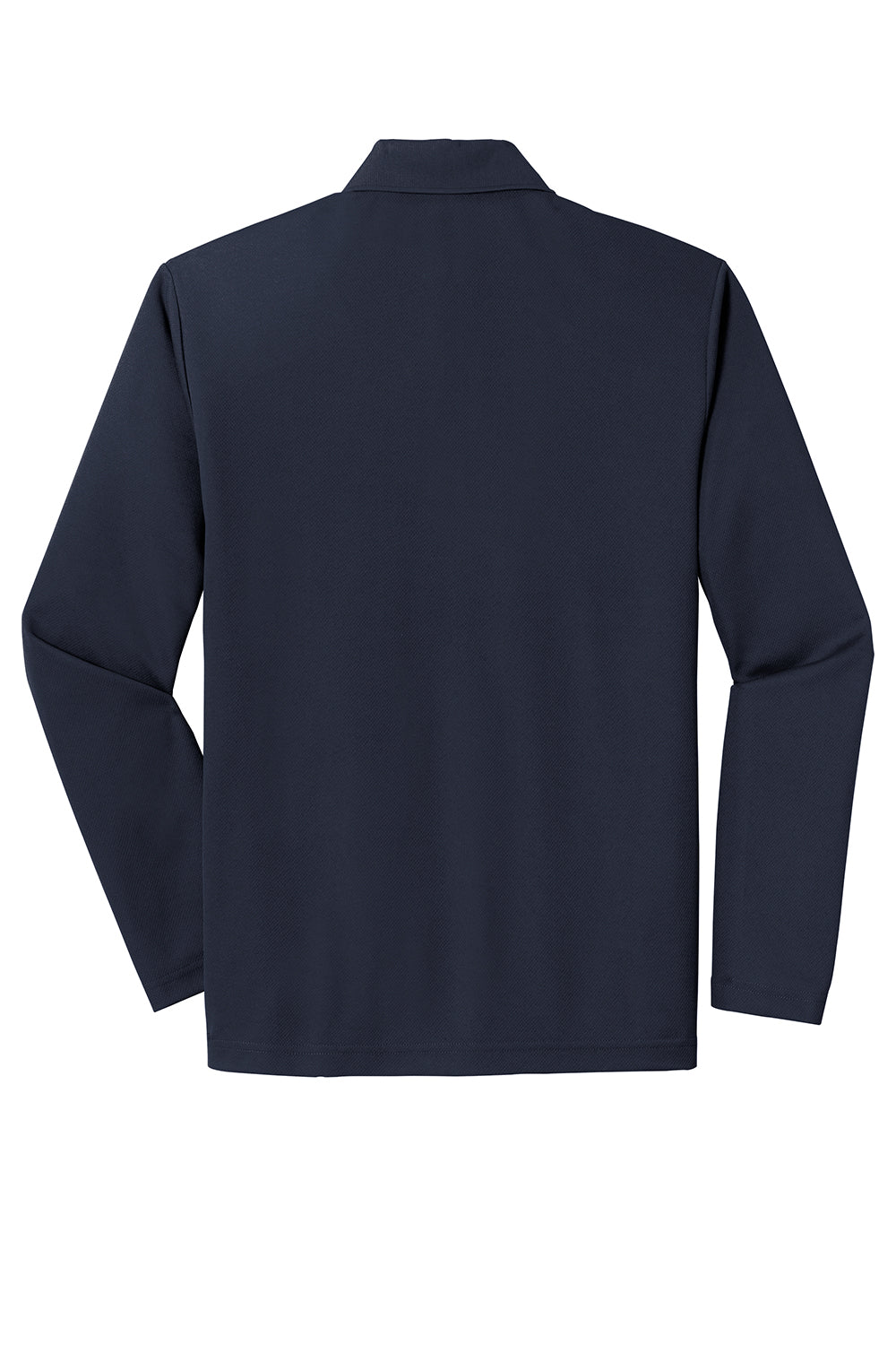 Sport-Tek ST640LS Mens RacerMesh Moisture Wicking Long Sleeve Polo Shirt True Navy Blue Flat Back