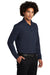 Sport-Tek ST640LS Mens RacerMesh Moisture Wicking Long Sleeve Polo Shirt True Navy Blue Model 3q