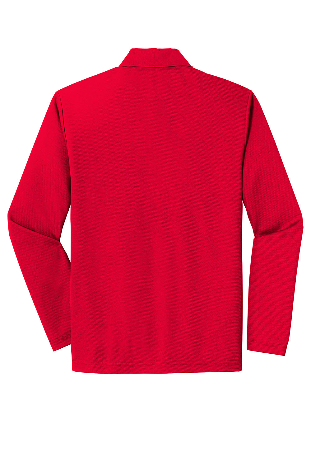 Sport-Tek ST640LS Mens RacerMesh Moisture Wicking Long Sleeve Polo Shirt True Red Flat Back