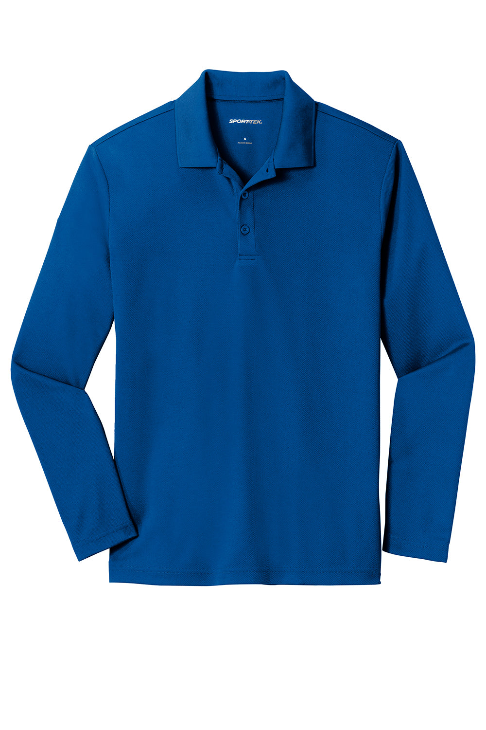 Sport-Tek ST640LS Mens RacerMesh Moisture Wicking Long Sleeve Polo Shirt True Royal Blue Flat Front