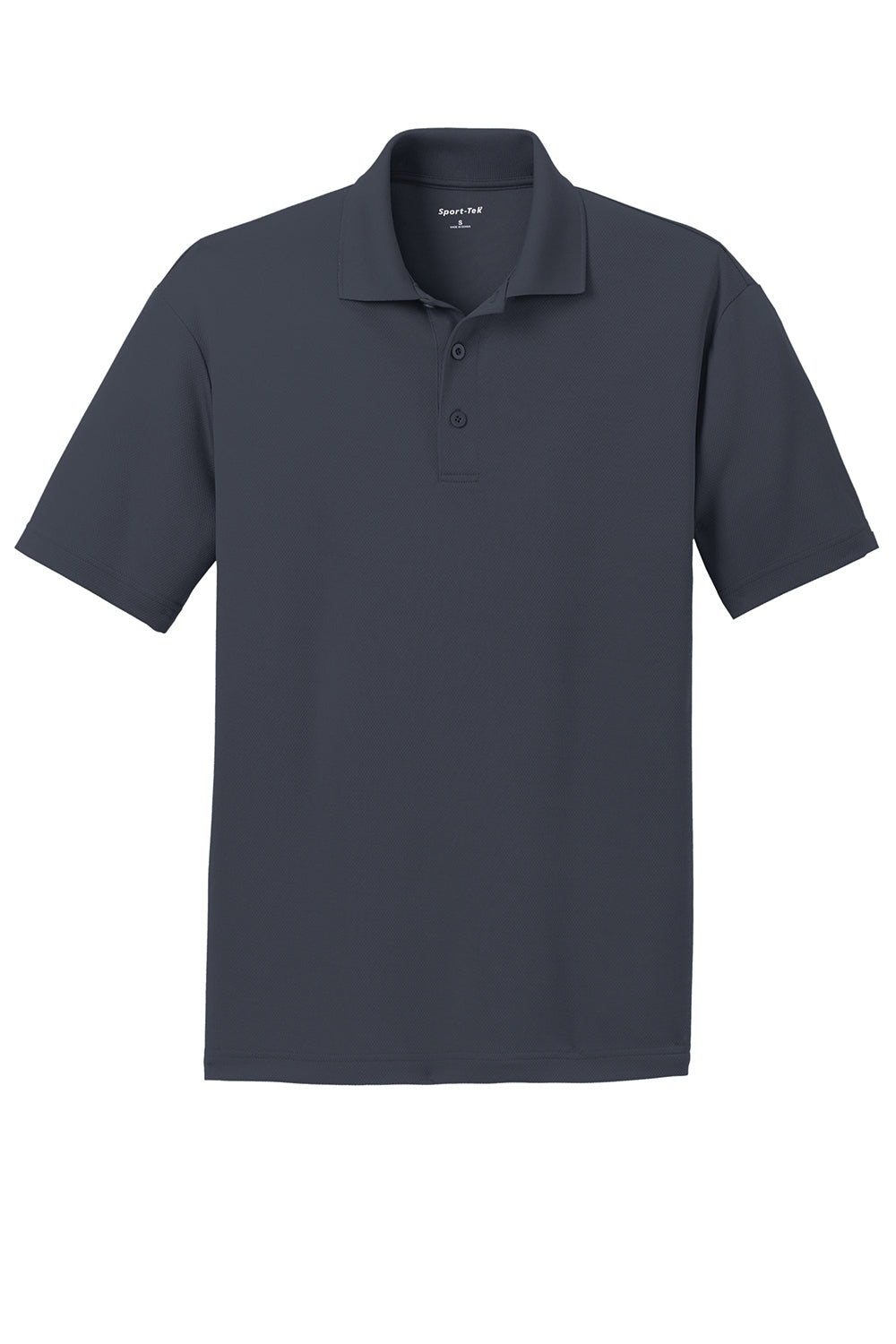 Sport-Tek ST640 Mens RacerMesh Moisture Wicking Short Sleeve Polo Shirt Graphite Grey Flat Front