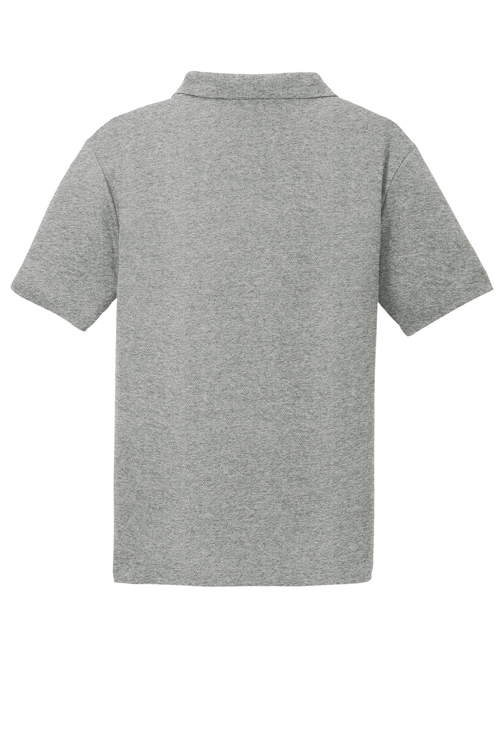 Sport-Tek ST640 Mens RacerMesh Moisture Wicking Short Sleeve Polo Shirt Heather Grey Flat Back