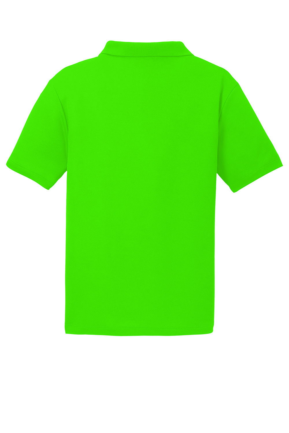 Sport-Tek ST640 Mens RacerMesh Moisture Wicking Short Sleeve Polo Shirt Neon Green Flat Back