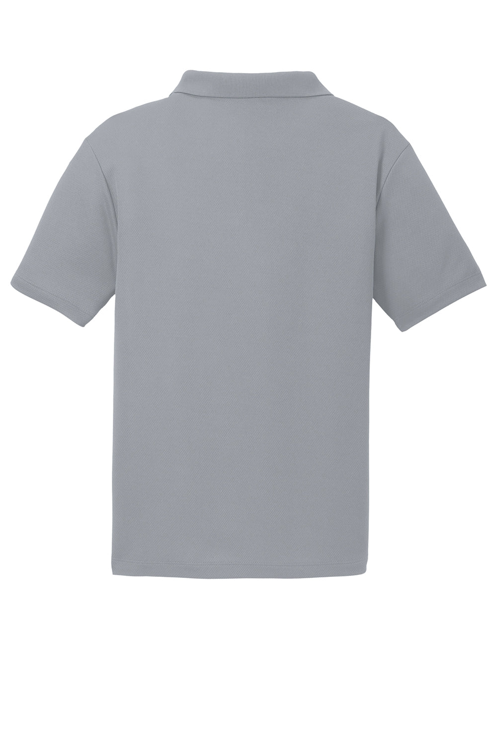 Sport-Tek ST640 Mens RacerMesh Moisture Wicking Short Sleeve Polo Shirt Silver Grey Flat Back