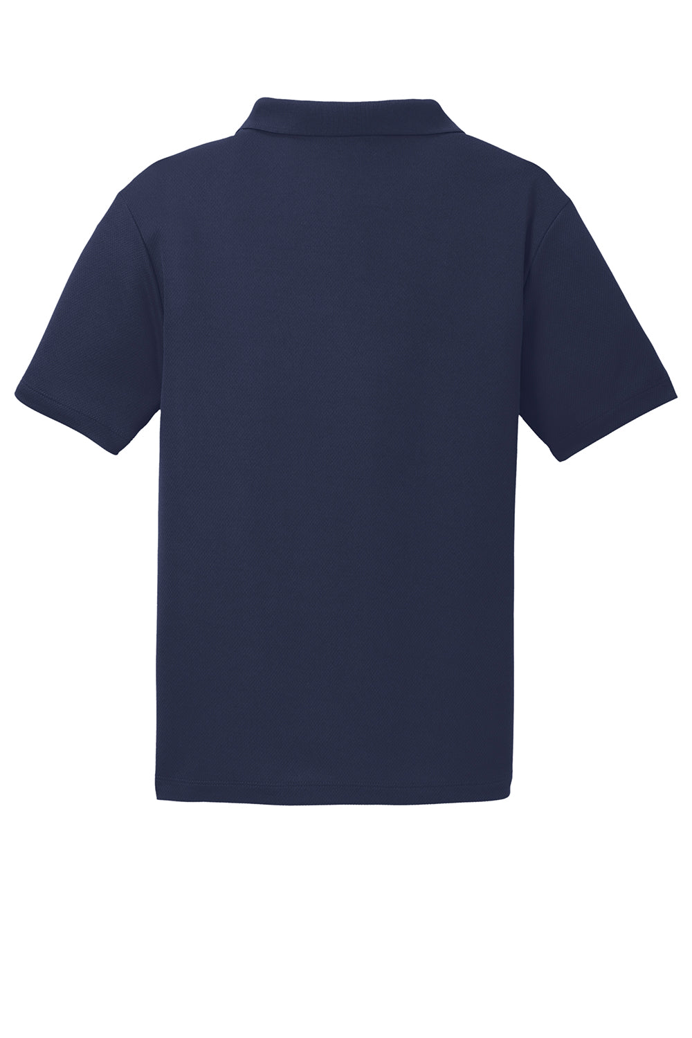 Sport-Tek ST640 Mens RacerMesh Moisture Wicking Short Sleeve Polo Shirt True Navy Blue Flat Back