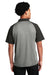 Sport-Tek ST641 Mens RacerMesh Moisture Wicking Short Sleeve Polo Shirt Heather Grey/Black Model Back