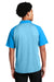 Sport-Tek ST641 Mens RacerMesh Moisture Wicking Short Sleeve Polo Shirt Heather Pond Blue/Pond Blue Model Back