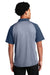 Sport-Tek ST641 Mens RacerMesh Moisture Wicking Short Sleeve Polo Shirt Heather True Navy Blue/True Navy Blue Model Back