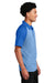 Sport-Tek ST641 Mens RacerMesh Moisture Wicking Short Sleeve Polo Shirt Heather True Royal Blue/True Royal Blue Model Side