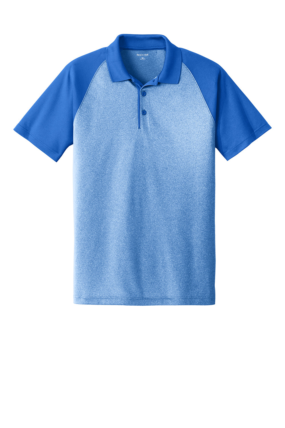 Sport-Tek ST641 Mens RacerMesh Moisture Wicking Short Sleeve Polo Shirt Heather True Royal Blue/True Royal Blue Flat Front