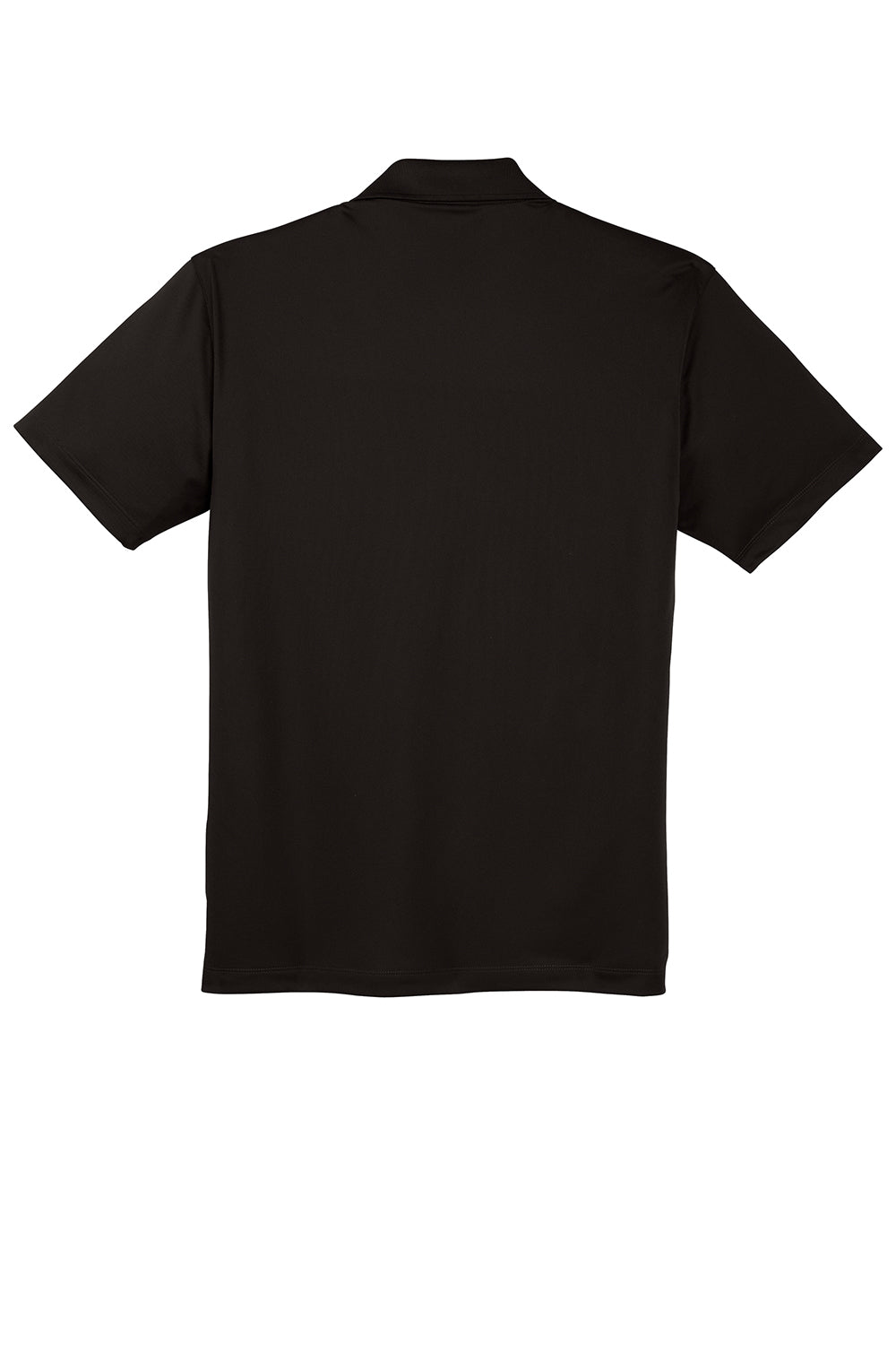 Sport-Tek ST651 Mens Sport-Wick Moisture Wicking Short Sleeve Polo Shirt w/ Pocket Black Flat Back