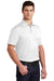 Sport-Tek ST651 Mens Sport-Wick Moisture Wicking Short Sleeve Polo Shirt w/ Pocket White Model 3q