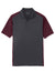 Sport-Tek ST652 Mens Sport-Wick Moisture Wicking Short Sleeve Polo Shirt Iron Grey/Maroon Flat Front