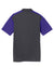 Sport-Tek ST652 Mens Sport-Wick Moisture Wicking Short Sleeve Polo Shirt Iron Grey/Purple Flat Back