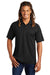 Sport-Tek ST653 Mens Sport-Wick Moisture Wicking Short Sleeve Polo Shirt Black/Iron Grey Model Front