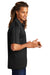 Sport-Tek ST653 Mens Sport-Wick Moisture Wicking Short Sleeve Polo Shirt Black/Iron Grey Model Side