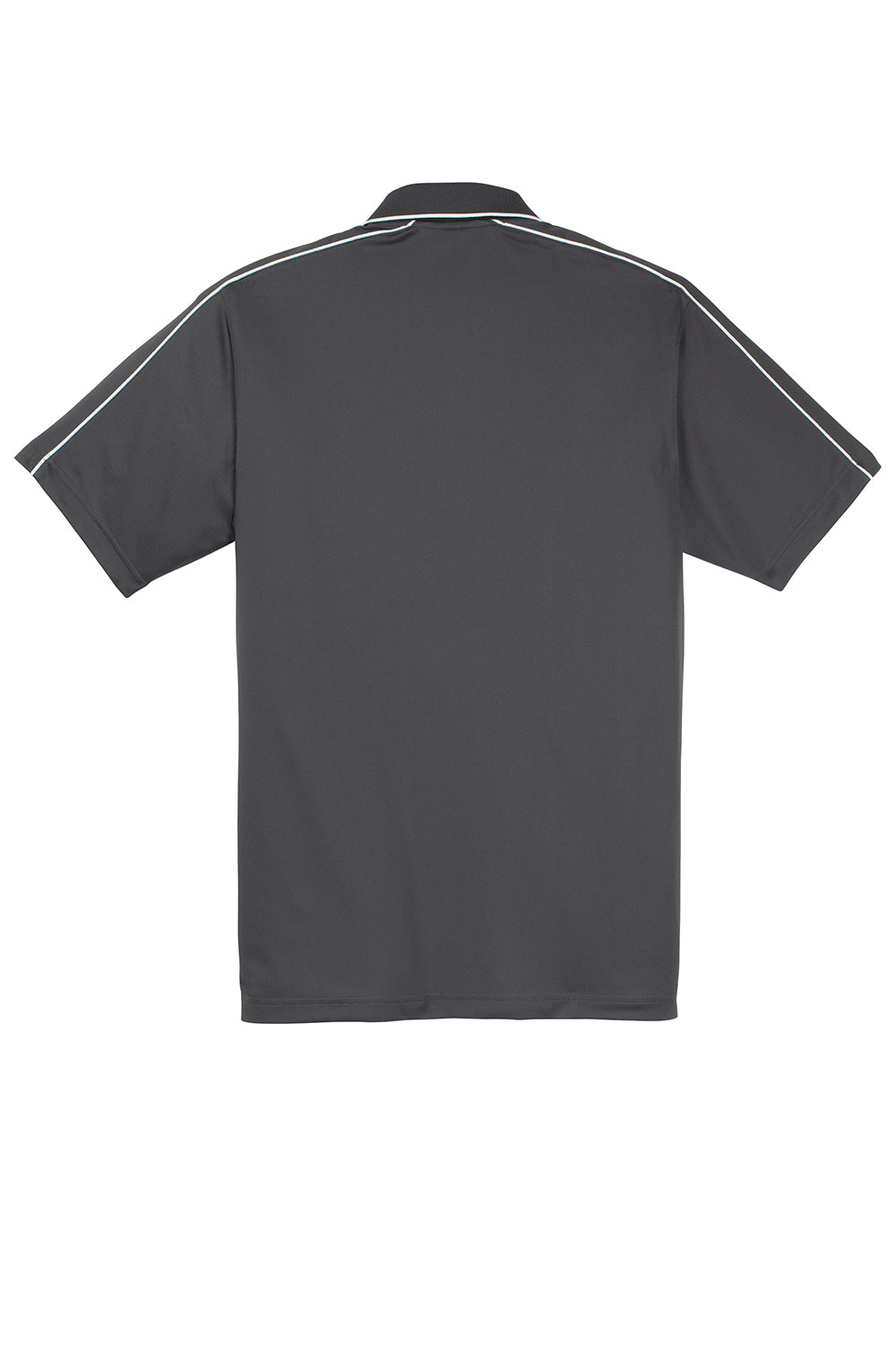 Sport-Tek ST653 Mens Sport-Wick Moisture Wicking Short Sleeve Polo Shirt Iron Grey/White Flat Back