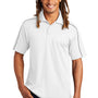 Sport-Tek Mens Sport-Wick Moisture Wicking Short Sleeve Polo Shirt - White/Iron Grey