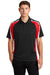 Sport-Tek ST654 Mens Sport-Wick Moisture Wicking Short Sleeve Polo Shirt Black/True Red/White Model Front