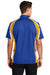 Sport-Tek ST654 Mens Sport-Wick Moisture Wicking Short Sleeve Polo Shirt True Royal Blue/Gold/White Model Back