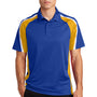 Sport-Tek Mens Sport-Wick Moisture Wicking Short Sleeve Polo Shirt - True Royal Blue/Gold/White