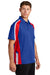 Sport-Tek ST654 Mens Sport-Wick Moisture Wicking Short Sleeve Polo Shirt True Royal Blue/True Red/White Model 3q