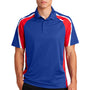 Sport-Tek Mens Sport-Wick Moisture Wicking Short Sleeve Polo Shirt - True Royal Blue/True Red/White