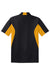 Sport-Tek ST655/TST655 Mens Sport-Wick Moisture Wicking Short Sleeve Polo Shirt Black/Gold Flat Back