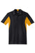 Sport-Tek ST655/TST655 Mens Sport-Wick Moisture Wicking Short Sleeve Polo Shirt Black/Gold Flat Front