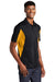 Sport-Tek ST655/TST655 Mens Sport-Wick Moisture Wicking Short Sleeve Polo Shirt Black/Gold Model 3q