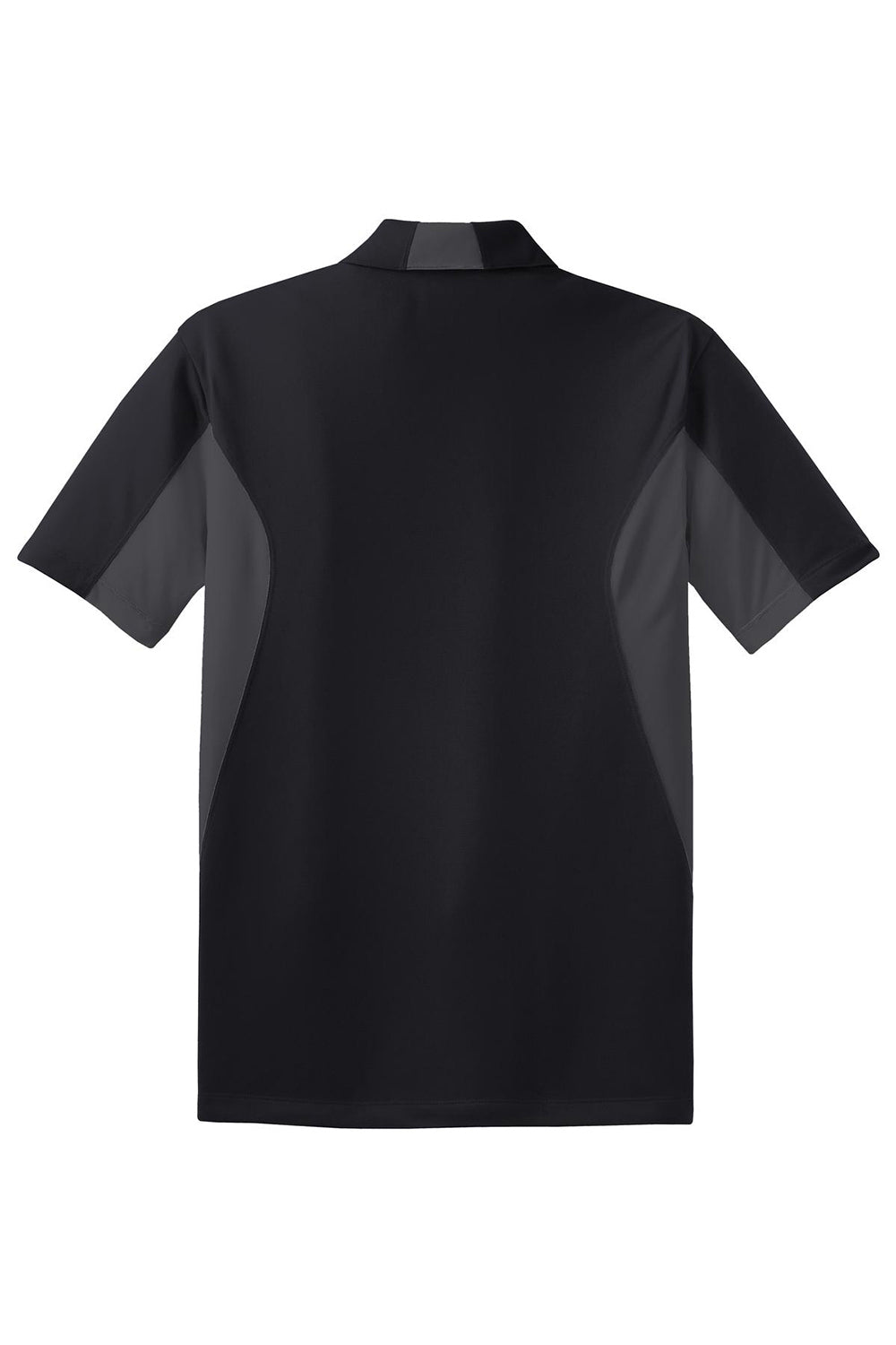 Sport-Tek ST655/TST655 Mens Sport-Wick Moisture Wicking Short Sleeve Polo Shirt Black/Iron Grey Flat Back