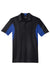 Sport-Tek ST655/TST655 Mens Sport-Wick Moisture Wicking Short Sleeve Polo Shirt Black/True Royal Blue Flat Front