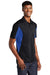 Sport-Tek ST655/TST655 Mens Sport-Wick Moisture Wicking Short Sleeve Polo Shirt Black/True Royal Blue Model 3q