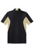 Sport-Tek ST655/TST655 Mens Sport-Wick Moisture Wicking Short Sleeve Polo Shirt Black/Vegas Gold Flat Back