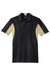 Sport-Tek ST655/TST655 Mens Sport-Wick Moisture Wicking Short Sleeve Polo Shirt Black/Vegas Gold Flat Front