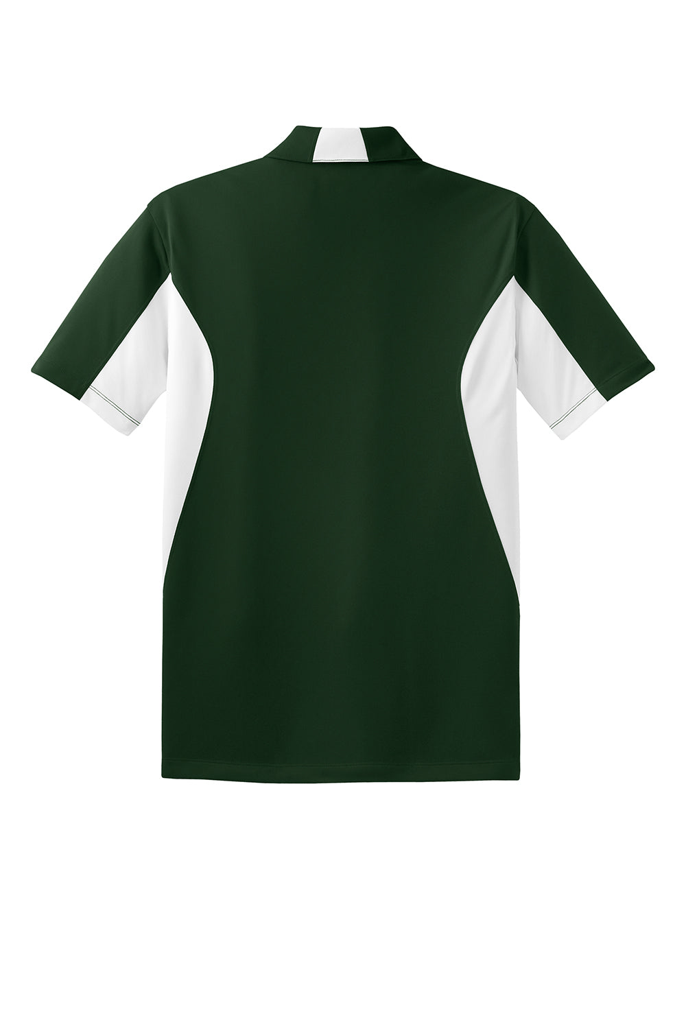 Sport-Tek ST655/TST655 Mens Sport-Wick Moisture Wicking Short Sleeve Polo Shirt Forest Green/White Flat Back